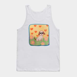 Doge sunglasses, Character dog, Pencil color drawing Tank Top